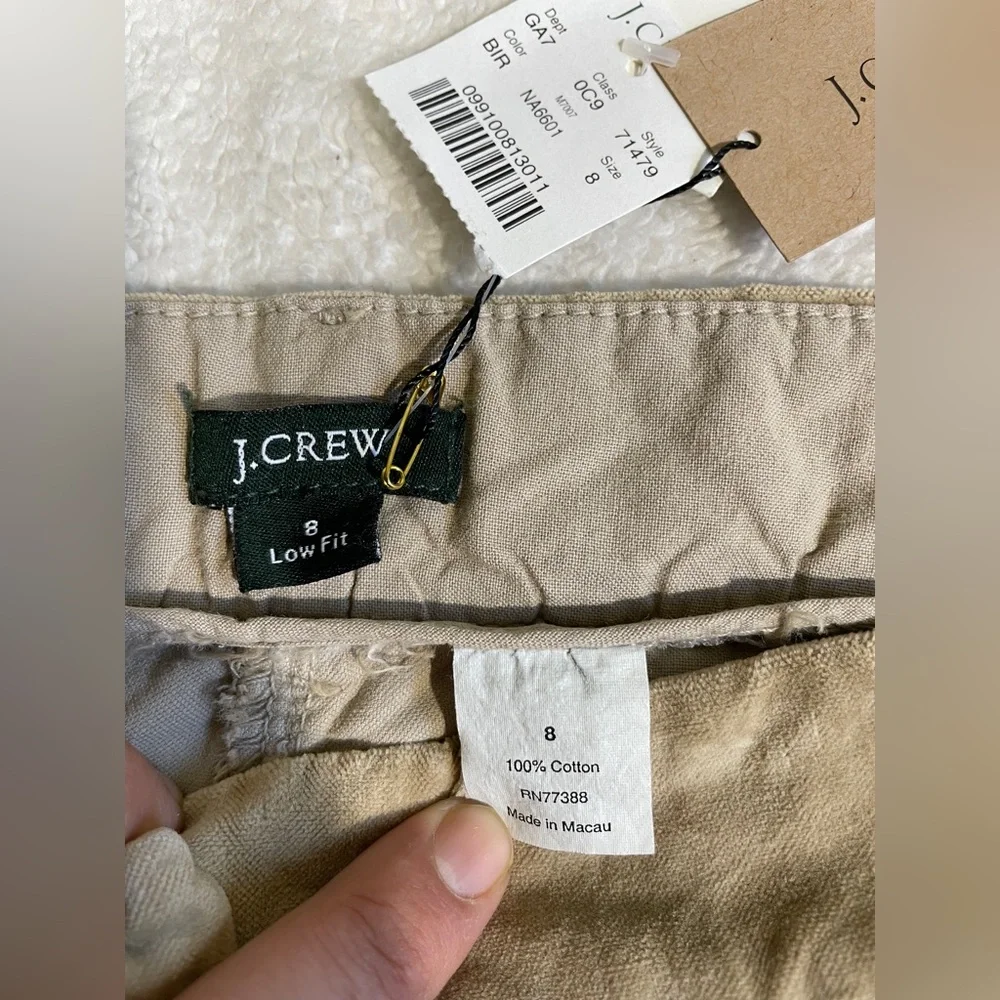 J Crew low Fit Stretch Size 8 Regular Tan Cotton.